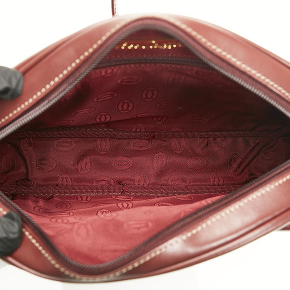 CARTIER mast line shoulder bag Bordeaux leather ladies - Picture 5 of 10